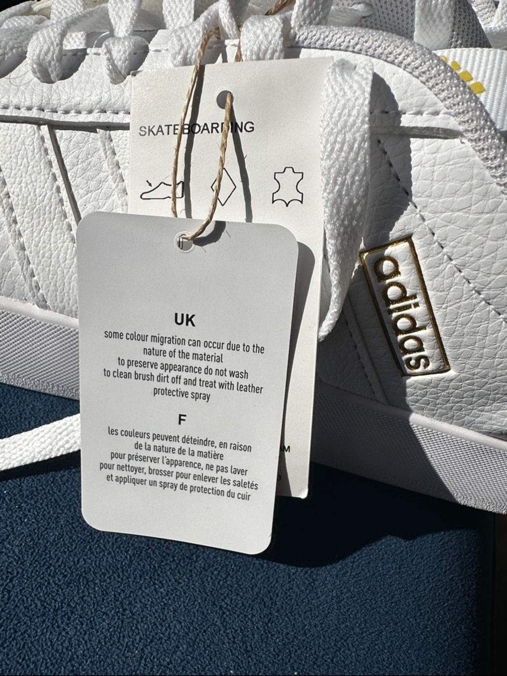 Adidas VL Court 3.0 White Sneakers • Gold Logo • Suede Toe • NWT - Picture 7 of 7